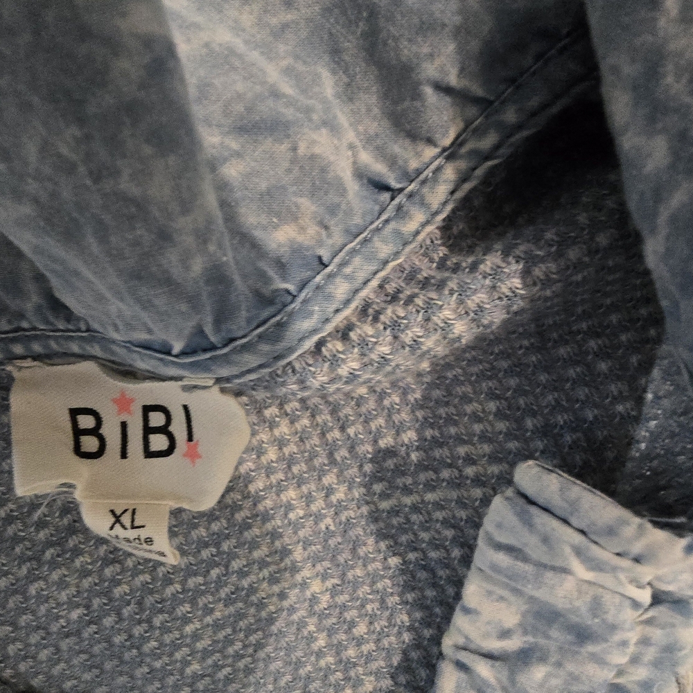 BiBi Light Blue Waffle Textured Oversize Shirt - Picture 2 of 6